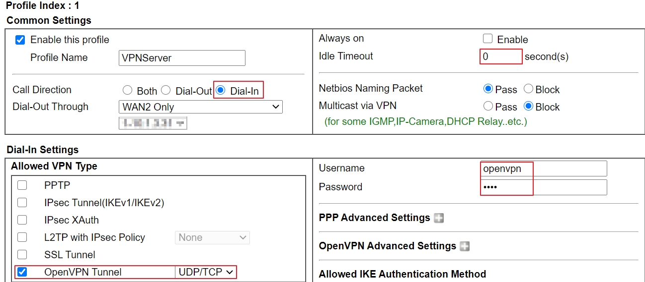 set up vpn server vpn dial in settings
